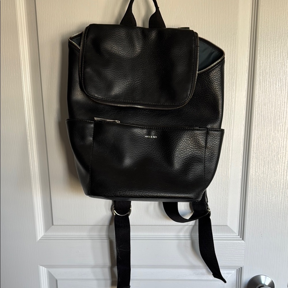 Matt & Nat Black Leather Backpack